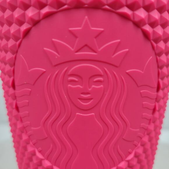 Starbucks Mexico Matte Berry Tumbler Venti 24oz Pink Studded with Straw Bow - Picture 5 of 16